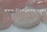 CFG207 15.5 inches 22*30mm carved oval rose quartz gemstone beads