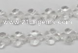 CFG75 15.5 inches 11*11mm carved flower white crystal beads