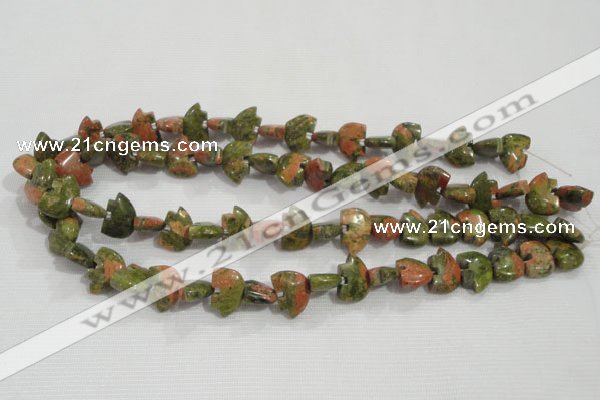 CFG770 15.5 inches 10*15mm carved animal unakite gemstone beads