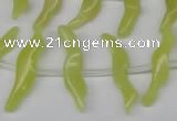 CFG850 Top-drilled 6*20mm carved animal yellow jade beads