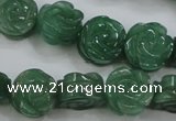 CFG889 15.5 inches 14mm carved flower green aventurine beads