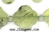 CFG993 15 inches 16mm - 17mm carved flower prehnite beads
