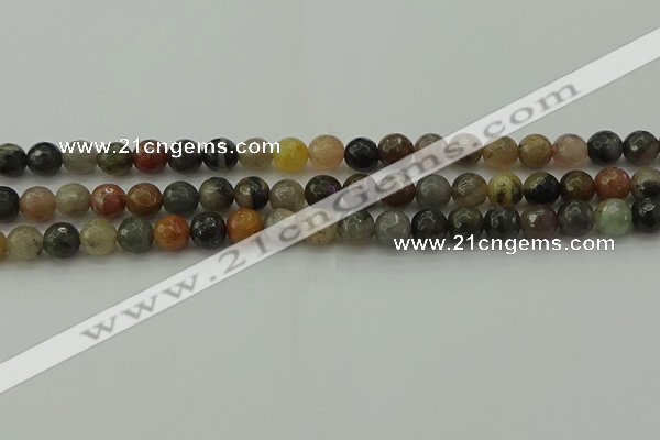 CFJ211 15.5 inches 6mm faceted round fancy jasper beads wholesale