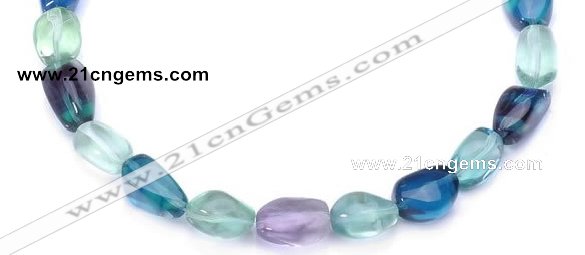 CFL09 AA grade 12*16mm irregular natural fluorite bead Wholesale