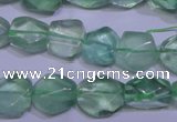 CFL1083 15 inches 10*13mm faceted nuggets green fluorite beads