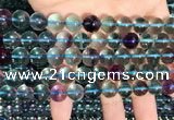 CFL1132 15.5 inches 10mm round fluorite gemstone beads wholesale