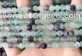 CFL1146 15.5 inches 6mm round matte fluorite beads wholesale