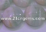 CFL1214 15.5 inches 25mm flat round green fluorite gemstone beads