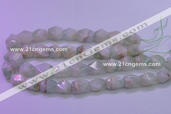 CFL1229 15.5 inches 13*18mm - 15*20mm faceted nuggets green fluorite beads