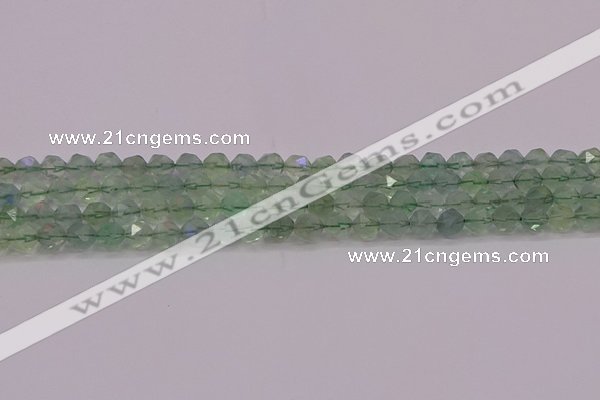 CFL1401 15.5 inches 6mm faceted nuggets green fluorite beads