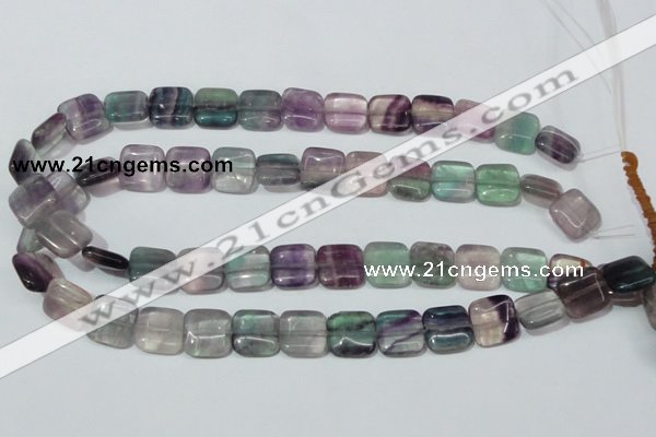 CFL174 15.5 inches 14*14mm square natural fluorite beads wholesale