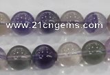 CFL204 15.5 inches 12mm round purple fluorite gemstone beads wholesale