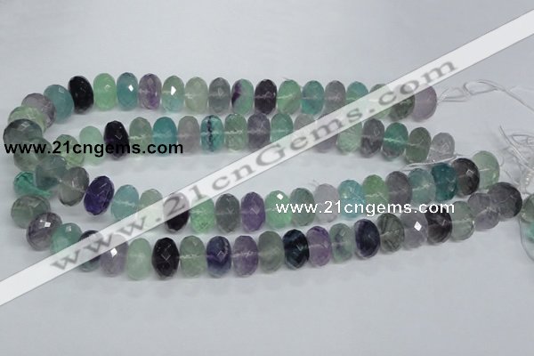 CFL315 15.5 inches 10*16mm faceted rondelle natural fluorite beads