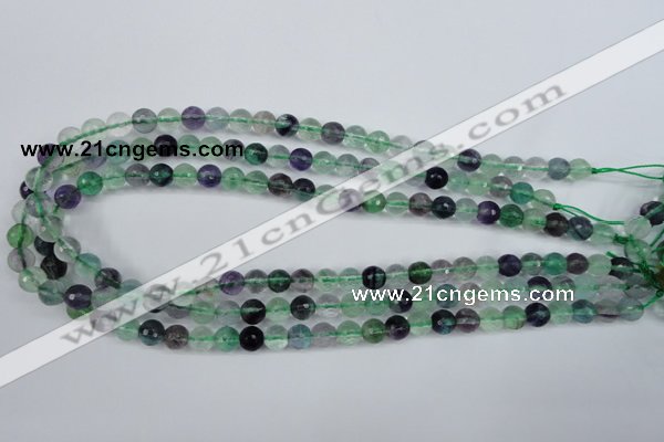 CFL52 15.5 inches 8mm faceted round AB grade natural fluorite beads