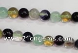 CFL751 15.5 inches 6mm round rainbow fluorite gemstone beads