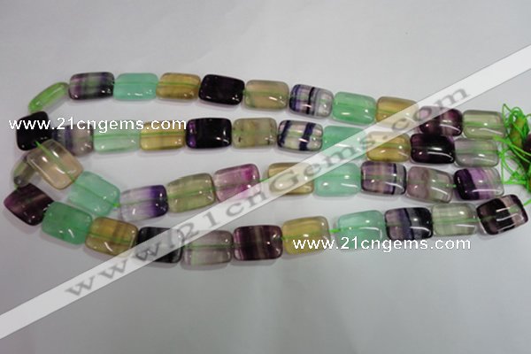 CFL794 15.5 inches 13*18mm rectangle rainbow fluorite gemstone beads