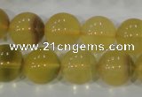 CFL805 15.5 inches 14mm round yellow fluorite gemstone beads