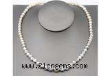 CFN104 potato white freshwater pearl & white howlite necklace, 16 - 24 inches