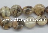 CFS07 15.5 inches 12mm flat round natural feldspar gemstone beads