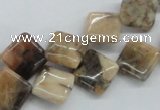 CFS14 15.5 inches 12*12mm diamond natural feldspar gemstone beads