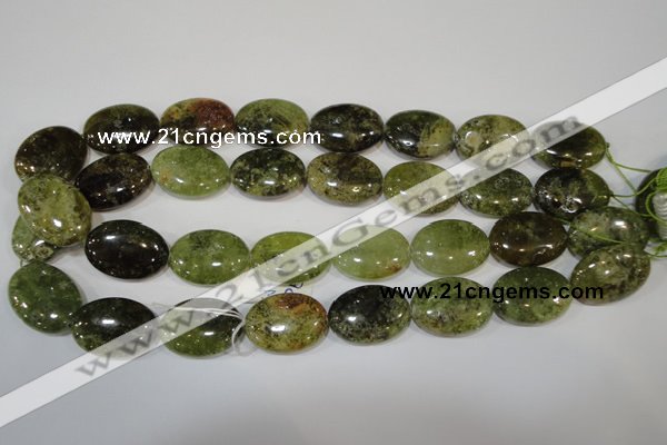 CGA225 15.5 inches 18*25mm oval natural green garnet beads
