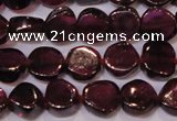 CGA382 15 inches 5mm coin natural red garnet beads wholesale