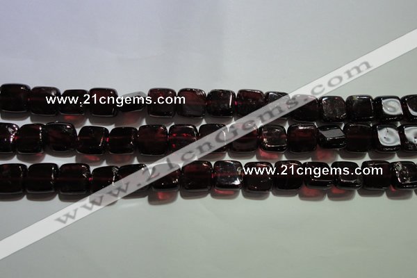 CGA401 15.5 inches 8*8mm square natural red garnet beads wholesale