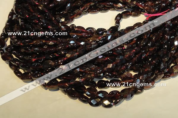 CGA479 15.5 inches 6*8mm faceted oval natural red garnet beads