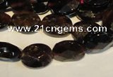 CGA480 15.5 inches 7*9mm faceted oval natural red garnet beads