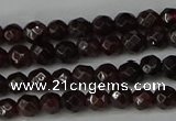 CGA661 15.5 inches 4mm faceted round red garnet beads wholesale