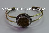 CGB1512 25mm coin plated druzy agate bangles wholesale