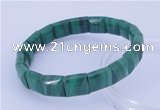 CGB226 7 inches 10*10mm square natural malachite gemstone bracelets