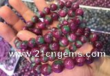 CGB2529 7.5 inches 11mm round ruby zoisite beaded bracelets