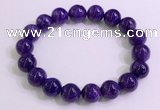 CGB2563 7.5 inches 10mm round charoite gemstone beaded bracelets