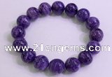 CGB2574 7.5 inches 13mm round charoite gemstone beaded bracelets