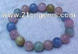 CGB2631 7.5 inches 11mm round natural morganite beaded bracelets