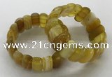 CGB3140 7.5 inches 11*23mm faceted oval agate bracelets