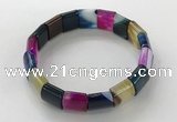 CGB3179 7.5 inches 12*15mm rectangle agate bracelets wholesale