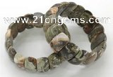 CGB3249 7.5 inches 12*25mm oval rainforest agate bracelets