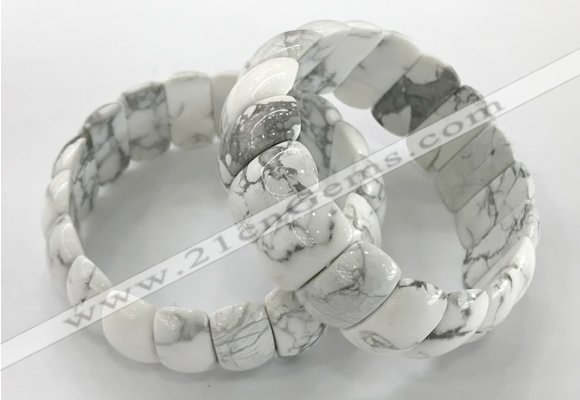 CGB3258 7.5 inches 12*25mm oval white howlite bracelets