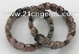 CGB3273 7.5 inches 10*15mm faceted marquise rhodonite bracelets