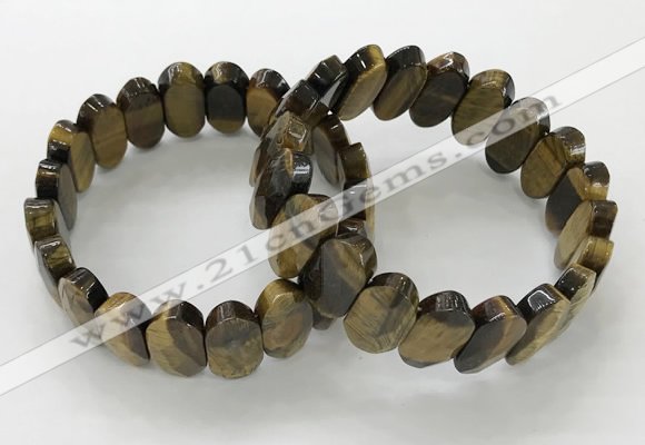 CGB3320 7.5 inches 10*20mm faceted oval yellow tiger eye bracelets