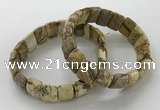 CGB3337 7.5 inches 10*15mm rectangle picture jasper bracelets
