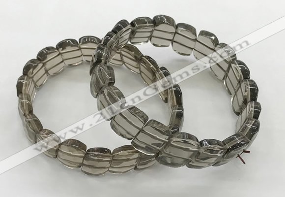 CGB3441 7.5 inches 10*15mm faceted marquise smoky quartz bracelets