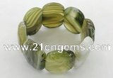 CGB3522 7.5 inches 28*40mm faceted oval agate bracelets
