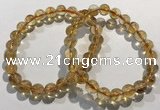 CGB4023 7.5 inches 8mm round citrine beaded bracelets wholesale