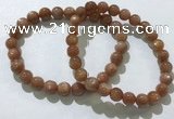 CGB4065 7.5 inches 7mm round sunstone beaded bracelets