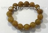 CGB4086 7.5 inches 13mm round golden rutilated quartz beaded bracelets