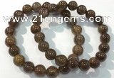 CGB4095 7.5 inches 10mm round rutilated quartz beaded bracelets