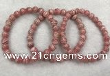 CGB4122 7.5 inches 7mm - 7.5mm round rhodochrosite beaded bracelets